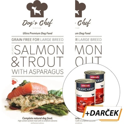 Dog´s Chef Atlantic Salmon & Trout with Asparagus Large Breed 2 x 6 kg