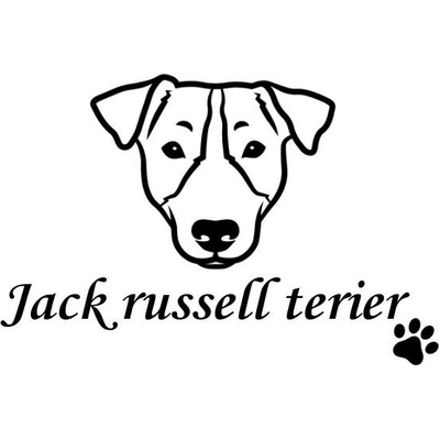 Nažehlovací nápis s motivem plemene - Jack russell terier Vzor: 2, Potisk: černá, Motiv: tlapka