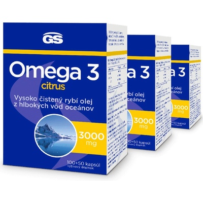 GS Omega 3 CITRUS 3 x 150 kapsúl