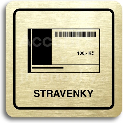 ACCEPT Piktogram stravenky - zlatá tabulka - černý tisk