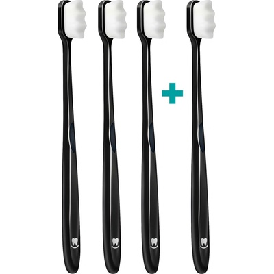 Nanosmile Ultrajemný zubní kartáček Black 4 ks