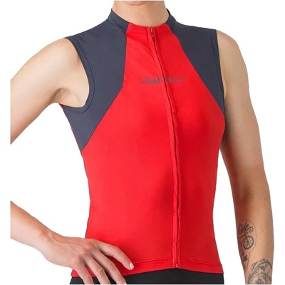 Castelli Дамски потник за колоездене Castelli Women's Sole Sleeveless Jersey Cycling singlet - Hibiscus / Twilight Blue - размер XS (156-2384-0211)