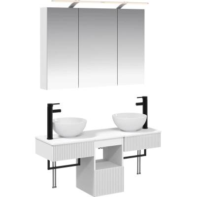 vidaXL Комплект шкафове за баня 4 pcs Бяло 100 x 14, 5 x 70 см (3406255)