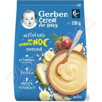 Gerber Cereal for Baby Mléčná kaše na dobrou noc ovocná 230 g