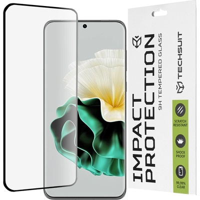 Techsuit Протектор за Huawei P60 - 111D Full Cover / Full Glue Glass / 3D Curved Screen - Черен