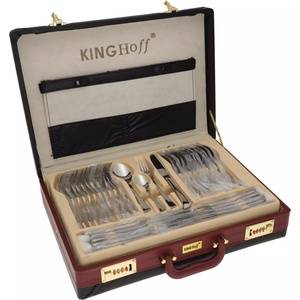 Kinghoff Комплект прибори за хранене Kinghoff KH 3520, 72 части, За 12 човека, Куфар, Неръждаема стомана, Сребрист (KH 3520)