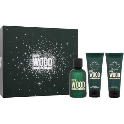Dsquared2 Green Wood EDT 100 ml + sprchový gel 100 ml + balzám po holení 100 ml dárková sada