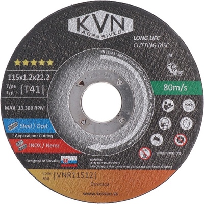 Kovoinox Řezný kotouč profesionální na nerez, 115 x 1,2 x 22,2 mm