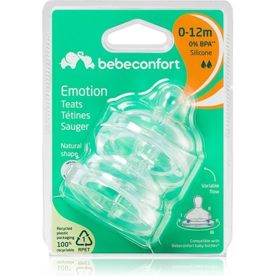 Bebeconfort Emotion Slow to Medium Flow биберон за шише 0-12 m 2 бр