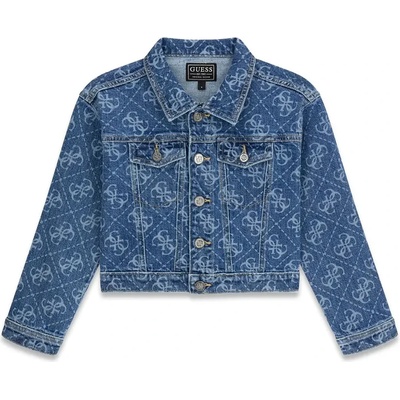 GUESS Деним яке за момиче с контрастни лога Guess и копчета