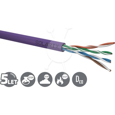 Solarix SXKD-5E-UTP-LSOH, CAT5E, UTP, LSOH, Dca s1 d2 a1, 305m, fialový