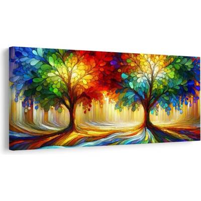 Obraz mystické stromy života v barvách - 120x60