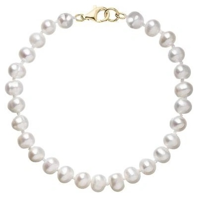 Pavona perlový náramek z říčních perel se zapínáním ze 14 karátového zlata 923001.1/9260 bílý