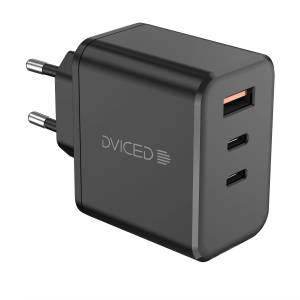 Dviced Wall charger 65W GaN 1 USB-A, 2 USB-C EU - Black (DV221012) - istyle