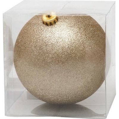 MagicHome Guľa 1 ks biela glitrovaná na vianočný stromček 15 cm