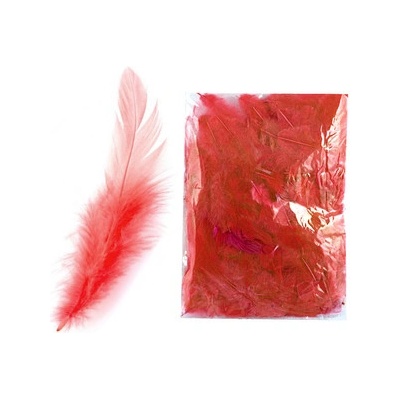 Peří barevné Luma, červené, 10g