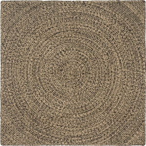 vidaXL Килим за площ Естествено и черно 120 x 120 cm юта (42010624)