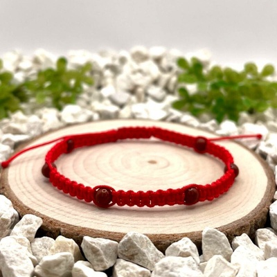 Certom Macramé náramek jaspis červený 0419