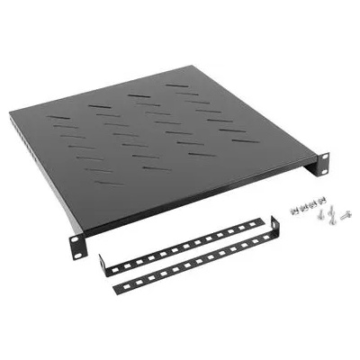Lanberg 19" fixed shelf 1U / 483x500mm, max load capacity up to 25kg, black (AK-1005-B)