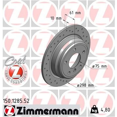 Brzdový kotúč ZIMMERMANN 150.1285.52 (150128552)