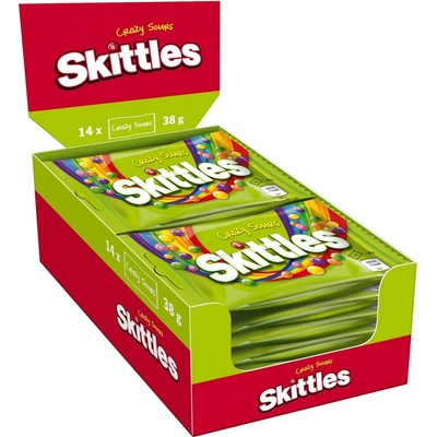Skittles Crazy sours kyselé žvýkací bonbóny 14 x 38 g