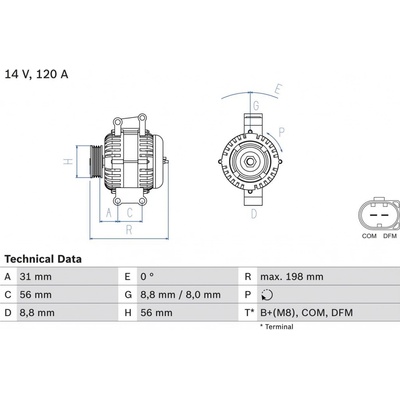 Alternátor BOSCH 0 986 045 380