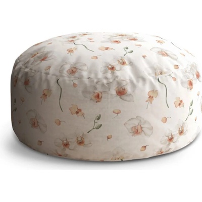 Sablio Taburet Circle Biela orchidea: 38x48 cm