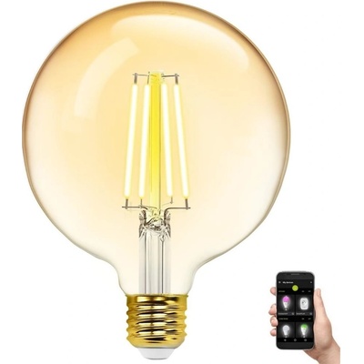 Aigostar B.V. LED Stmievateľná žiarovka FILAMENT G125 E27/6W/230V 2700-6500K Wi-Fi