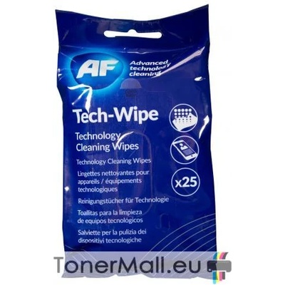 AF Навлажнени почистващи кърпи за смартфони 25 бр. в пакет af mtw025p