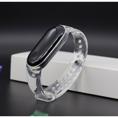 Xiaomi Skleněný vzhled - Mi Band 5/6/7 náhradní náramek Průhledný MBSCZ-SK706