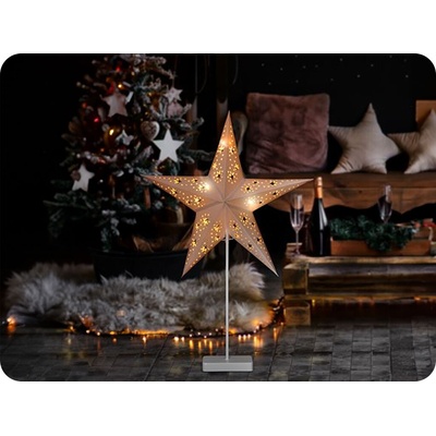 Solight LED vánoční hvězda stolní 10x LED 3x AA 1V262 – Zbozi.Blesk.cz