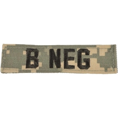 MILITARY RANGE Nášivka krevní skupina B NEG VELCRO ACU DIGITAL