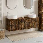 vidaXL Комплект шкафове за баня 3 бр. Опушен дъб 161, 5 x 44, 5 x 80 см (3405732)