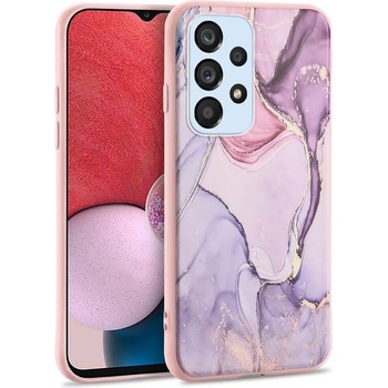 GKK Силиконов Калъф за SAMSUNG A23, Printing Marble2 Case, Лилав (9490713927328)