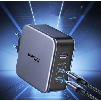 Image 1 of UGREEN ЗАРЯДНО 220V 2xUSB-C, 1xUSB A, GaN, 140W, NEXOD UGREEN (Ugreen 90549)