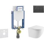 Geberit Kombifix - Комплект за монтаж пред стена, тоалетна чиния Oudee и седалка със система „softclose, бутон Sigma20, черно гланцово/черно матово SANI15CA5147 (SANI15CA5147)