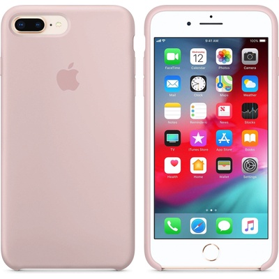 Apple Silicone Case - оригинален силиконов кейс за iPhone 8 Plus, iPhone 7 Plus (розов пясък)