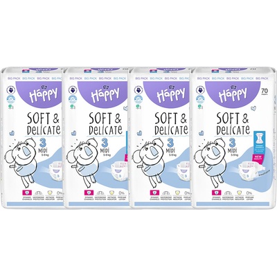 Bella Happy Soft & Delicate BigPack 3 5-9 kg 4x70 ks 280 ks