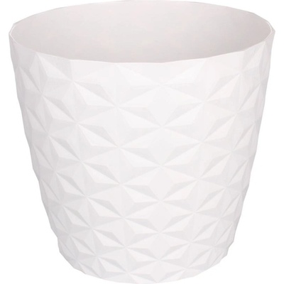Plastkon Crystal Mat dekoratívny kvetináč bielý 30cm