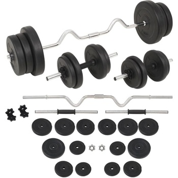 vidaXL Súprava závaží a tyčí barbell a dumbbell 60 kg