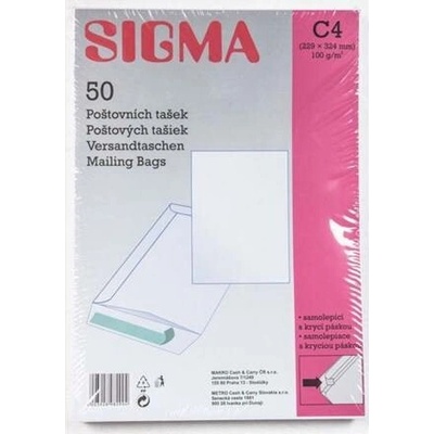SIGMA Taška C4 bílá samolepicí s KP 50 ks
