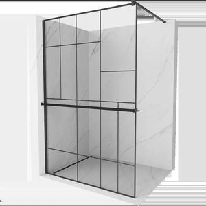 Mexen Kioto+ душ екран с рафт Walk-in 90 x 200 cm, черен модел, черен - 800-090-121-70-78 (800-090-121-70-78)