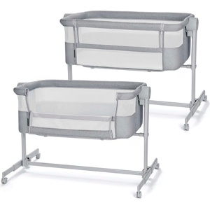 KinderKraft NESTEE UP 2 бебешка кошара LIGHT GREY