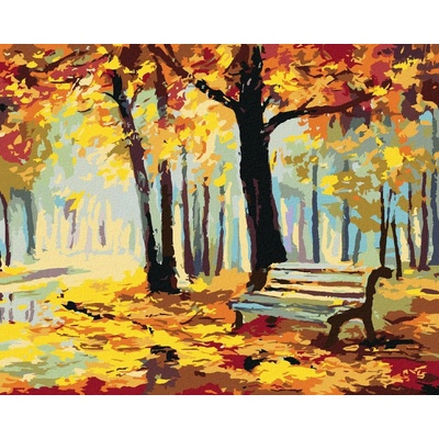 Zuty Malování podle čísel Lavička v parku 40 x 50 cm vypnuté plátno na rám