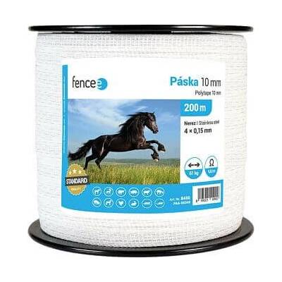 Fencee Páska pro elektrický ohradník, šířka 10 mm, bílá, délka 200 m