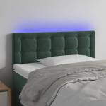 vidaXL LED горна табла за легло, тъмнозелена, 100x5x78/88 см, кадифе (3122091)