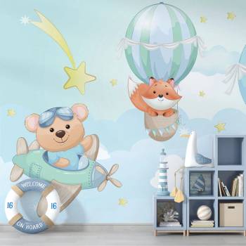 Image 1 of Art gift Фототапет за детска стая - Забавления в небето