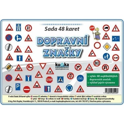 Dopravní značky - sada 48 karet
