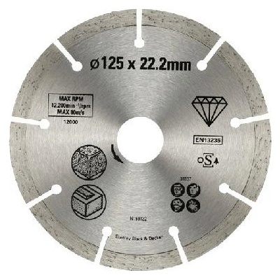 Stanley Diamantový kotouč segmentový 125 x 22,2 mm STA38137