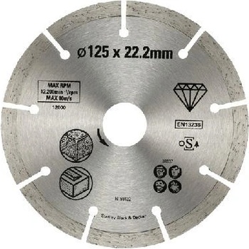 Stanley Diamantový kotouč segmentový 125 x 22,2 mm STA38137